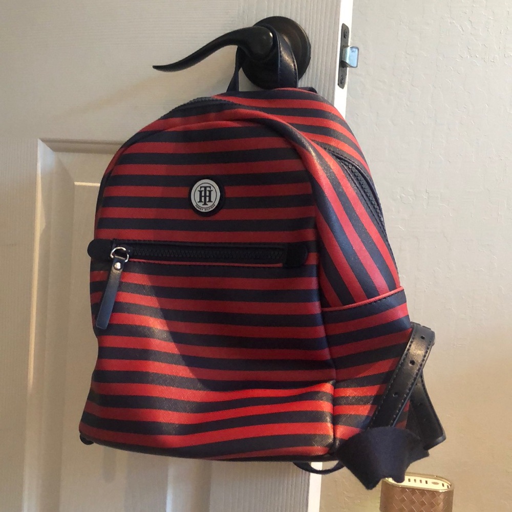 Tommy Hilfiger blue and red backpack